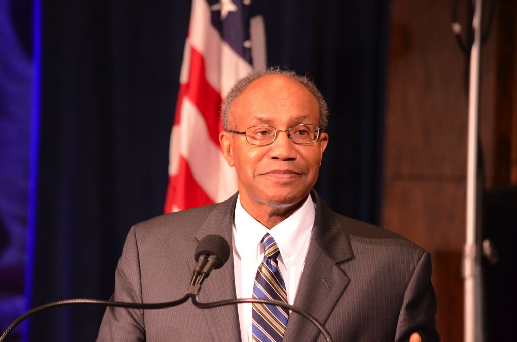 USITC Chairman Irving Williamson providing introductory remarks at the USITC Centennial Conference. 