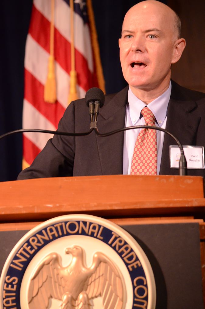 Dartmouth College Professor Douglas Irwin providing commentary on the creation of the Commission panel . 