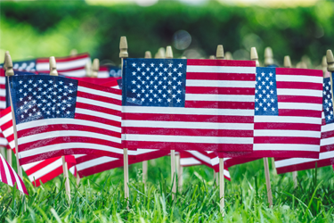 Group of flags of the United States of America