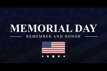 Image of the text "Memorial Day" on a black background.