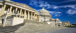 The United States Capitol Building as seen from the base of the steps